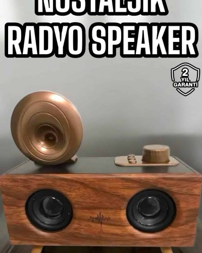 Bluetooth Hoparlör Ahşap Klasik Retro Gramofon Bluetooth Müzik Kutusu