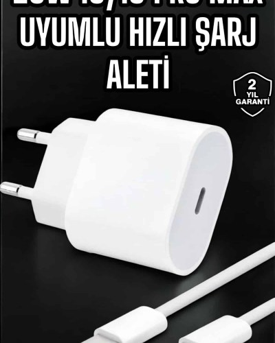 Güç Adaptörü ve Kablosu Şarj Aleti 15/15 Pro Max Uyumlu Hızlı Şarj