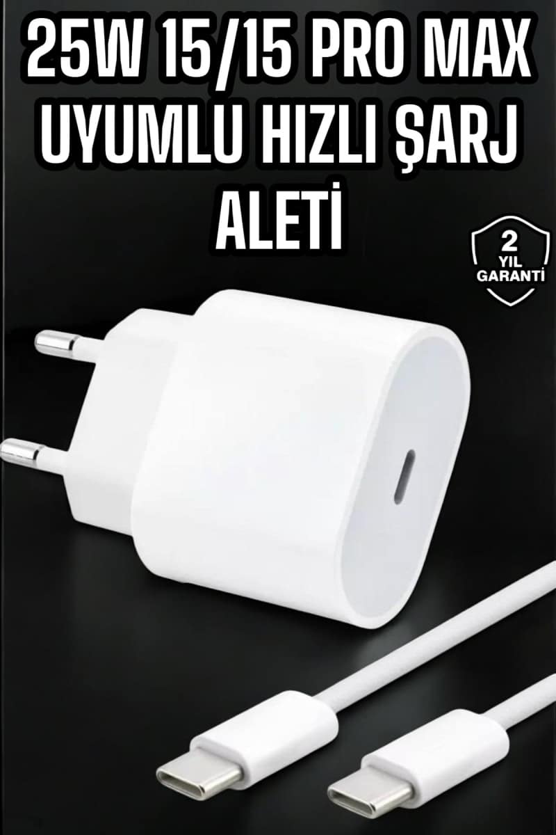 Güç Adaptörü ve Kablosu Şarj Aleti 15/15 Pro Max Uyumlu Hızlı Şarj