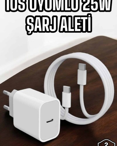 Şarj Aleti İOS 15/15 Pro Max Uyumlu Şarj Adaptörü ve Kablosu
