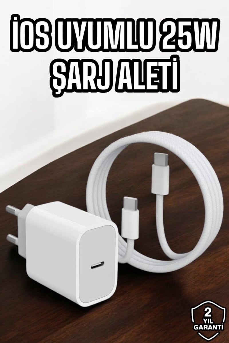Şarj Aleti İOS 15/15 Pro Max Uyumlu Şarj Adaptörü ve Kablosu