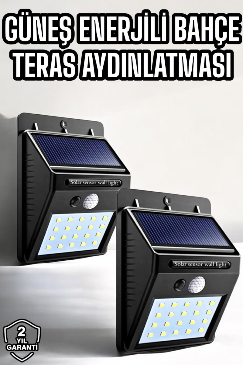 Solar Güneş Enerji Panelli Sensörlü Lamba Enerji Tasarruflu
