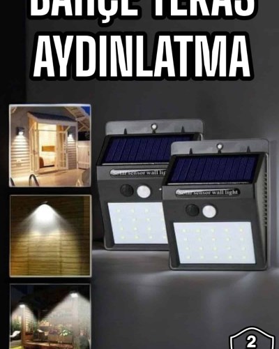 Solar Lamba Giriş, Bahçe Yol Avlu Hareket Sensörlü Led Parlak Gece Su Geçirmez