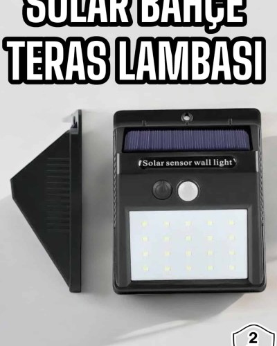 Güneş Enerjili Bahçe Lambası Solar Gece Aydınlatma Sensörlü Lamba