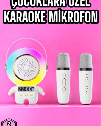 Mini Karaoke Astronot Bluetooth Speaker Karaoke Mikrofon