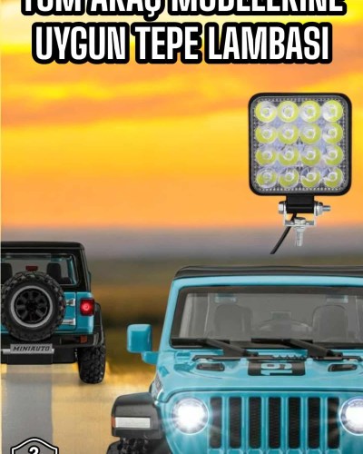 Tepe Lambası Çalışma Lambası Sis Lambası 16 Led Beyaz Led Işık