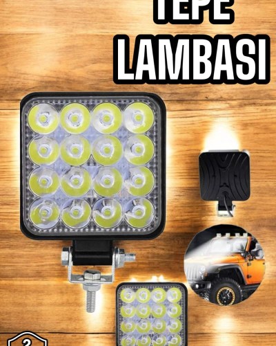 Tepe Lambası Tüm Araç Tiplerine Uygun Çalışma Lambası 16 Ledli