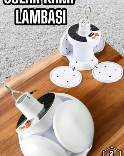 Kamp Lambası Işıldak Beyaz Işık Güneş Enerjili Solar Aydınlatma 5 Kanatlı Katlanabilir