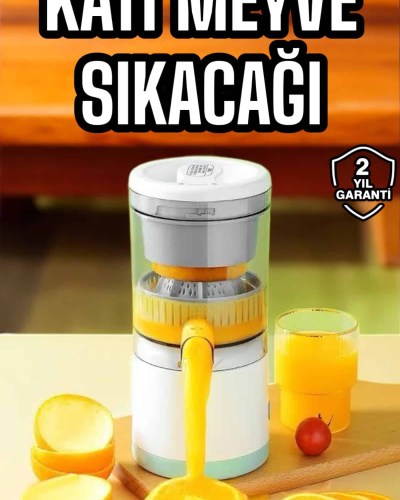 Katı Meyve Sıkacağı Taşınabilir USB Şarjlı Pratik Paslanmaz Çelik Bıçaklı