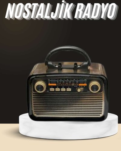 Nostaljik Radyo Bluetooth Bağlantılı Müzik Kutusu Ahşap