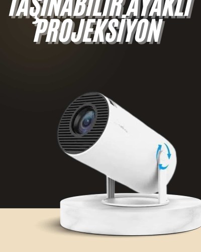 Ayaklı Projeksiyon Taşınabilir Mini Projektör Sinema Projektörü Android