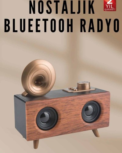 Nostaljik Radyo Bluetooth Bağlantılı Şarjlı Yüksek Ses Kaliteli