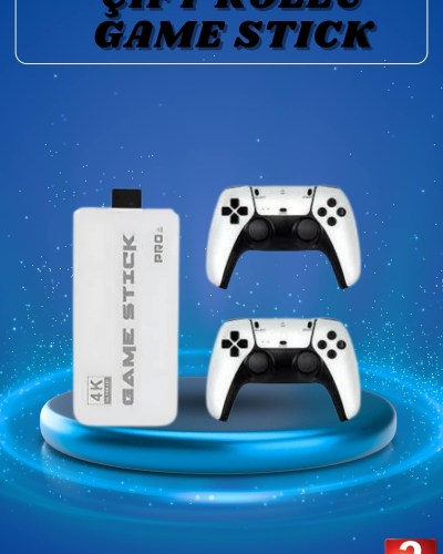 Game Stick 4K Retro Çift Kollu Atari Oyunlari +20000 Oyunlu Konsol Nostalji