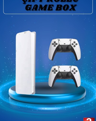 3D Çift Oyun Kollu 4K HD Ekran Nostaljik 20.000 Oyunlu Beyaz Game Box