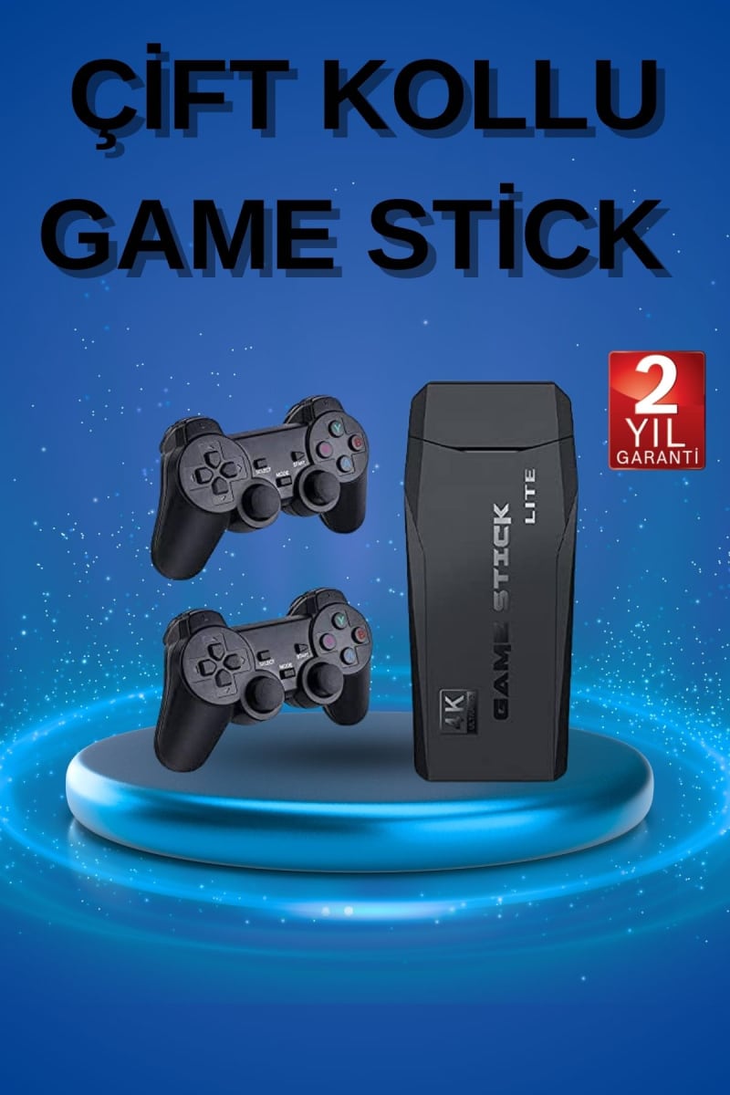 Retro Oyunlar 4k Game Stick 2.4g Kablosuz Çift Kol 3500 Oyun Atari