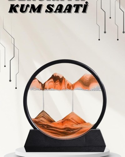 Dekoratif Kum Sulu Kum Saati Yuvarlak Şık Kum Tablosu Kum Saati Şeklinde Kum Tablo