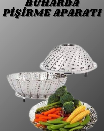 Katlanır Buharda Sebze Pişirici Haşlayıcı Haşlama Sepeti Aparatı