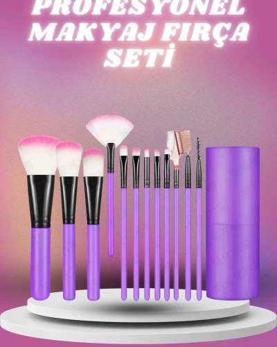 12 Parça Profesyonel Makyaj Seti Yumuşak Kıllı Yüz ve Göz Makyajına Uygun