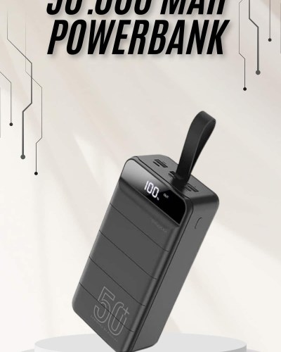 Powerbank Çoklu Şarj Girişi 50.000 Mah Taşınabilir Dijital Göstergeli