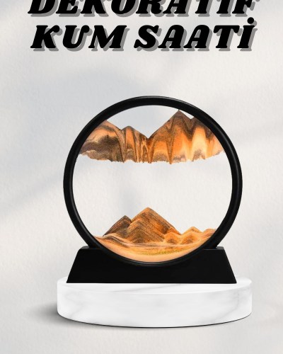 7 Inç Mavi Orta Boy Dekoratif Yuvarlak Şık Kum Tablosu Modern Dekoratif Süs