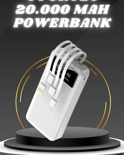Powerbank Şarj Cihazı 4 Çıkışlı 20.000 MAH Powerbank Kompakt Yüksek Kapasiteli Hızlı Şarj