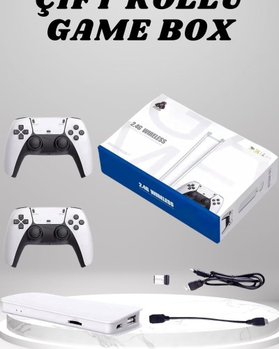 4K 3D HD Görüntü Kaliteli Kablosuz Çift Kollu 20.000 Oyunlu Retro Oyun Konsolu TV Box