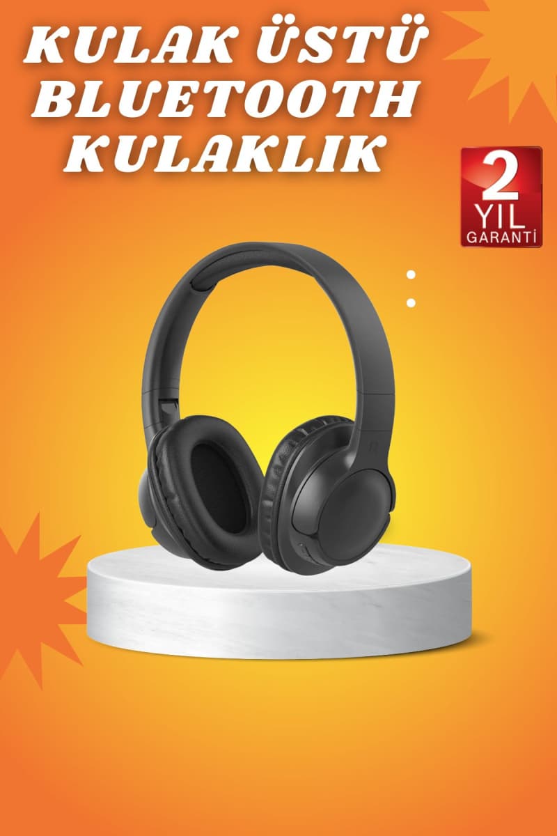 Kablosuz Bluetooth Kulaklık Kulak Üstü Mikrofonlu 5.0 Bluetooth ANC Özelliği