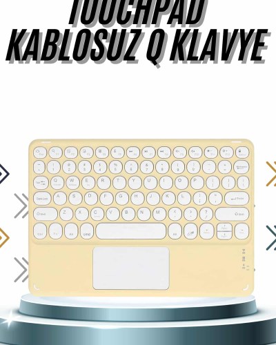 Android ve İOS Uyumlu Bluetooth Klavye Touchpad Slim Kablosuz Wifi Q Klavye