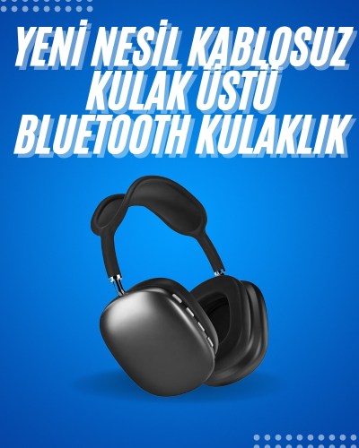 2025 Model Kulak Üstü Kablosuz Bluetooth Kulaklık Gürültü Azalta Uzun Pil