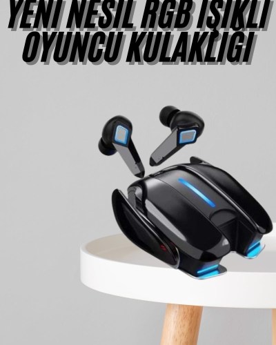 Oyuncu Kulaklığı Bluetooth Kulaklık Kablosuz RGB Işıklı Gamer Kulaklık Gürültü Önleyici