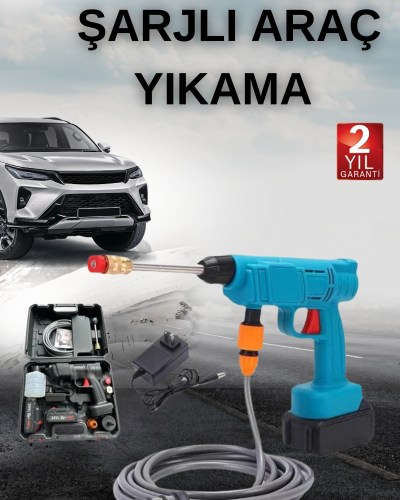 Şarjlı Oto Yıkama, Bahçe Sulama Tabancası Makinesi Yüksek Basınçlı