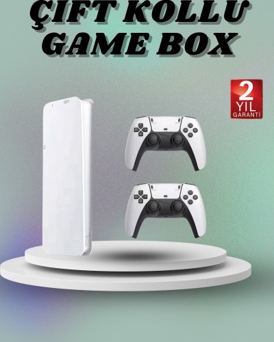Game Box 3D Çift Oyun Kollu 4K HD Ekran 20000'den Fazla Oyun Seçeneği 2.4G Kablosuz