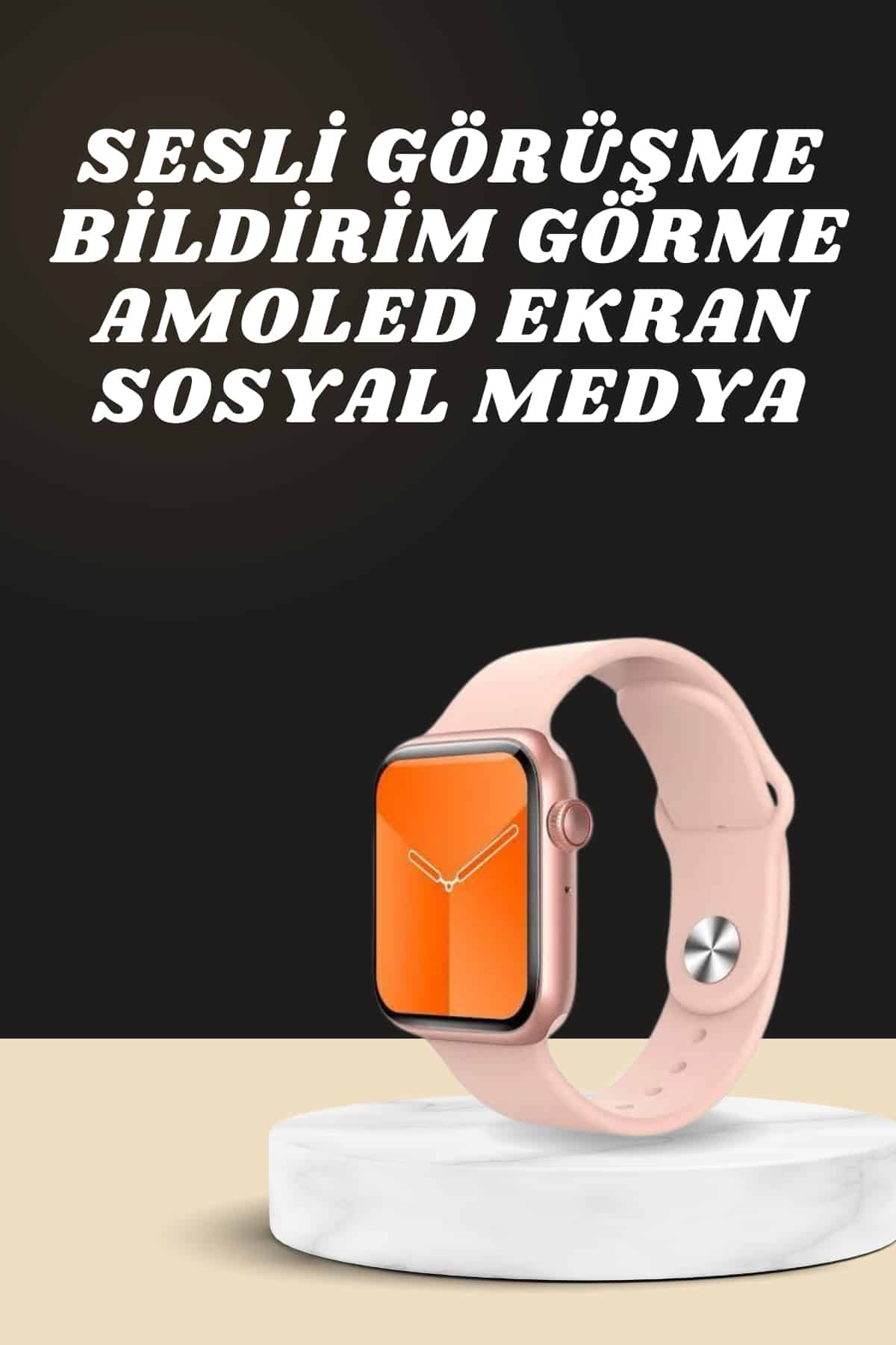 Akıllı Saat Alarm ve Titreşim Uyku ve Sağlık Takibi GPS Uyumlu Nabız Ölçer Sesli Görüşme - Görsel 2