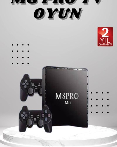 M8 PRO Mini 2.4G 10K ultra HD 64 GB TV BOX Android TV GAME BOX  2 Adet Oyun Konsolu