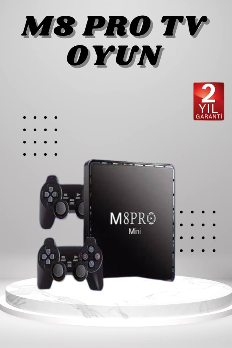 M8 PRO Mini 2.4G 10K ultra HD 64 GB TV BOX Android TV GAME BOX  2 Adet Oyun Konsolu