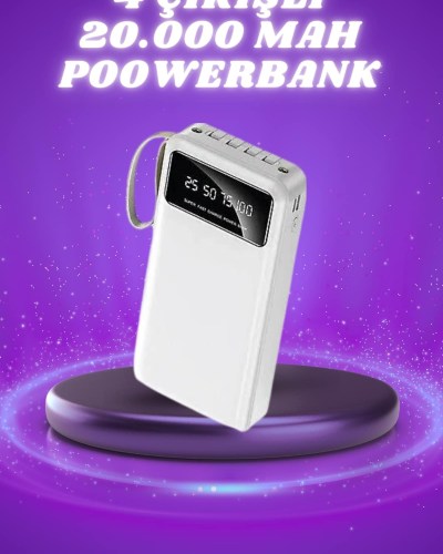 Powerbank Şarj Cihazı 4 Çıkışlı 20.000 MAH Powerbank Taşınabilir Çoklu Giriş