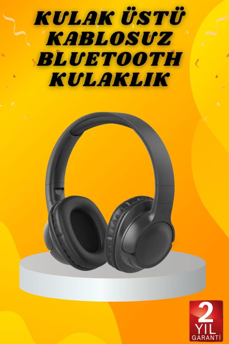 Kulak Üstü Bluetooth Kulaklık Ayarlanabiilir Uzun Pil Ömrü Kablosuz 5.0 Bluetooth