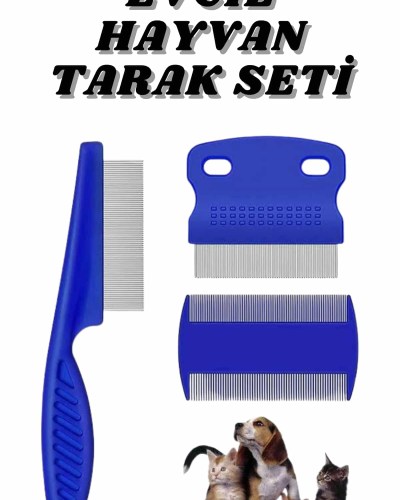 Evcil Hayvan Bit Tarağı Seti Paslanmaz Çelik Bıçaklı 4'lü Set