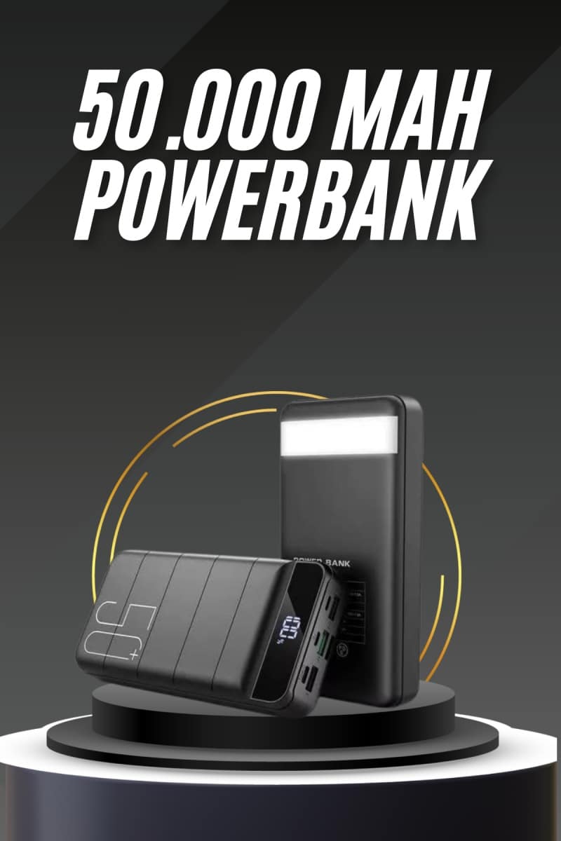 50.000 Mah Led Dijital Göstergeli USB Çıkışı Powerbank