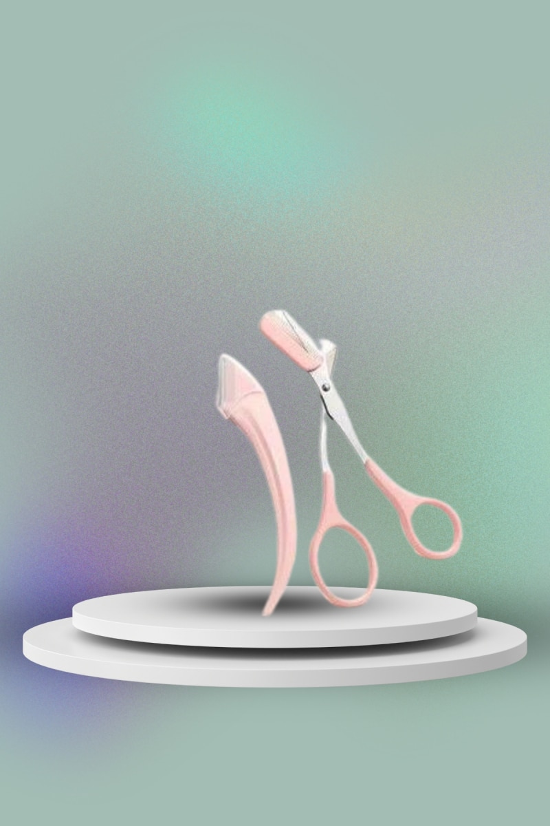 Taraklı Kaş Bıyık Makası Ve Kaş Ustura Seti Kaş Bıyık Tüy Alma Epilasyon Aleti 2'li Set