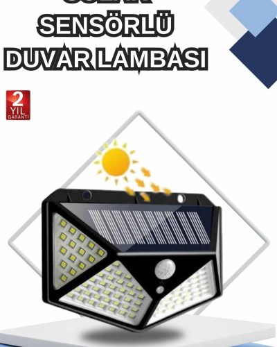 Bahçe Lambası Bahçe Aydınlatma Sensörlü Suya Dayanıklı 100 Led
