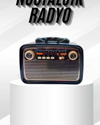 Müzik Kutusu Bluetooth Bağlantılı El Fenerli Nostaljik Tasarım Radyo