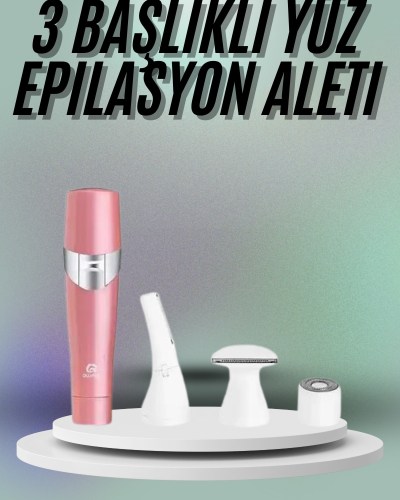 Yüz, Kaş ve Tüm Vücut Epilasyon Aleti3 Başlıklı Epilatör Tüm Cilt Tiplerine Uygun