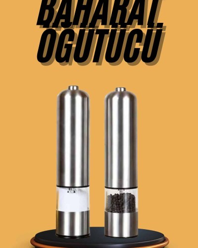 Baharat Öğütücü Otomatik Ayarlanabilir Tuz Karabiber Baharat Değirmeni