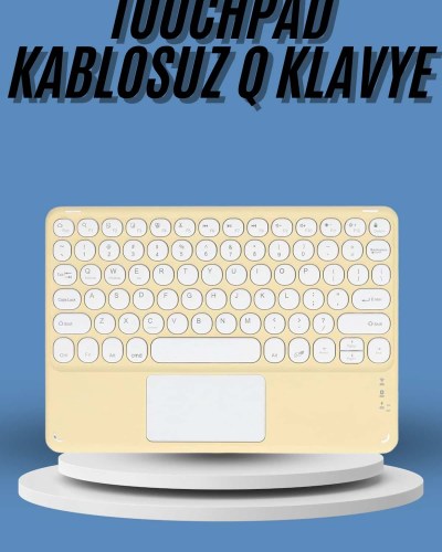 Touchpad Tüm Cihazlara Uyumlu Bluetooth Klavye Touchpad Slim Kablosuz Wifi Q Klavye