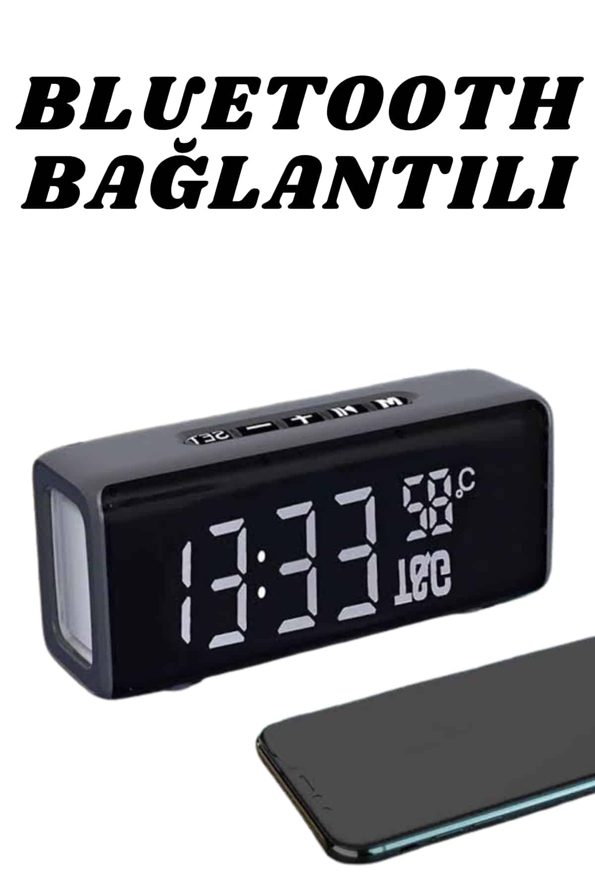 Bluetooth Hoparlör Speaker Saat Göstergeli Uzun Pil Ömrü Taşınabilir - Görsel 4