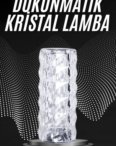 Kristal Lamba Masa Lambası Şarjlı Masa Lambası Dokunmatik Sensör Usb Şarjlı