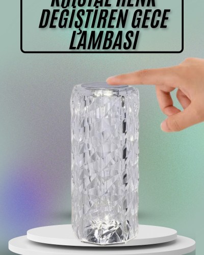 Masa ve Gece Lambası Şık ve Dayanıklı Sensörlü Şarjlı Kristal Lamba