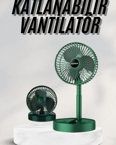 Katlanabilir Teleskopik Şarjlı Fan Masaüstü Soğutucu Vantilatör