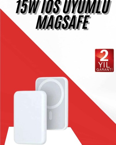 İOS Uyumlu Magsafe Kablosuz 15w Şarj Powerbank Magesafe